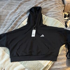 NWT women’s adidas cropped hoodie quarter zip